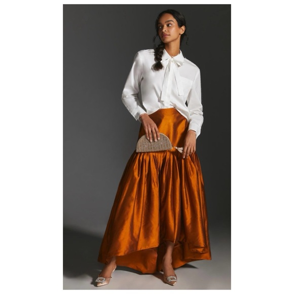 NWOT Anthropologie Nikita Mhaisalkar Asymmetrical Maxi Skirt in Bronze  XS & S - Picture 1 of 7